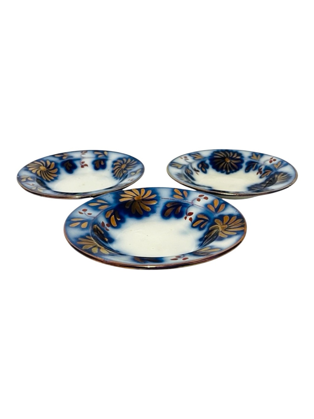Blue Antique Floral Accent Dish - Set of 3